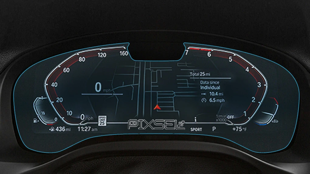 Aizsargstikls Pixsel mērinstrumentu panelim ar kameru BMW IX3 - 14.3“ 2021 - (G08)