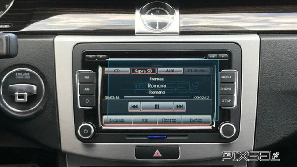 Apsauginis stiklas Pixsel monitoriui VOLKSWAGEN CC - 6.3“ 2012 - 2016