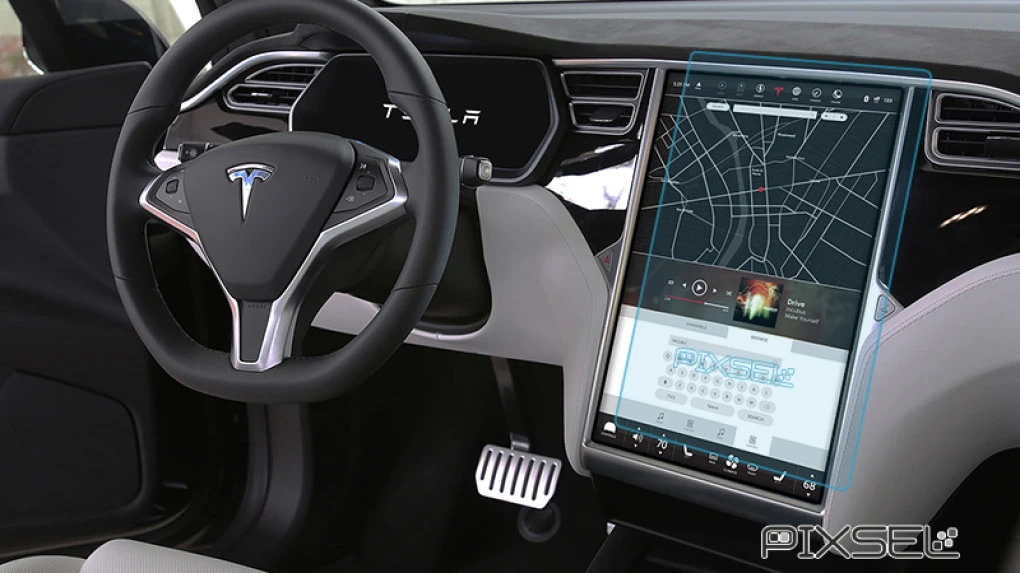 Защитное стекло Pixsel на монитор TESLA MODEL S - 16.8“ 2012 - 2015